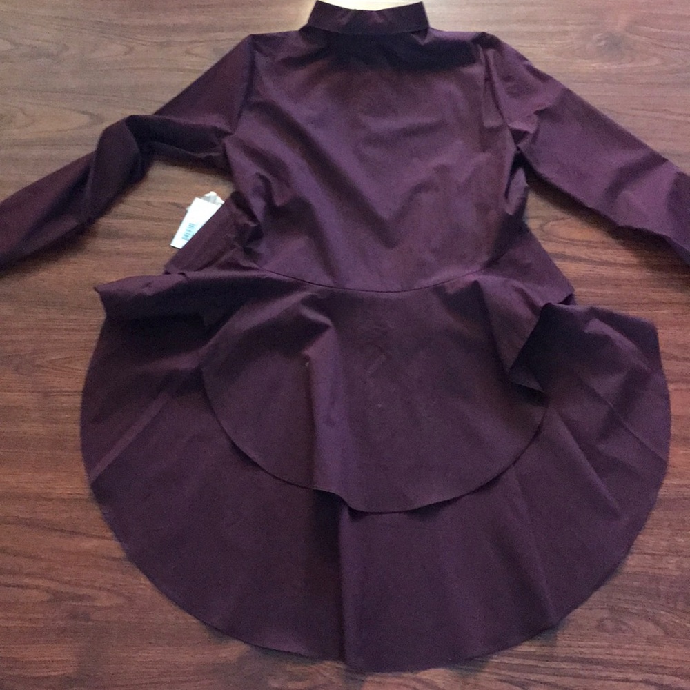NWT Beautiful, Wine color, Hi-Low Shirt